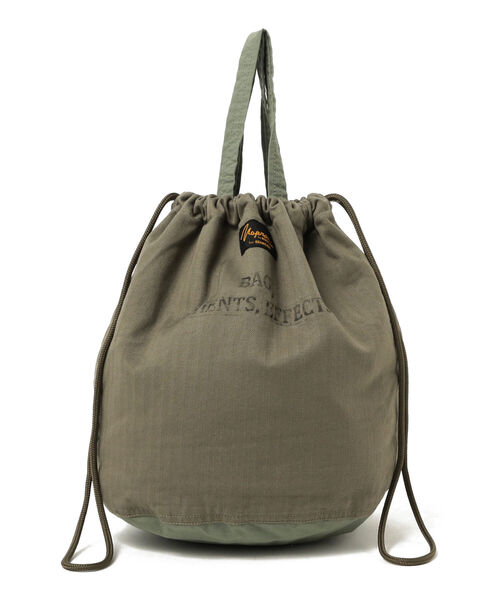 BEAMS BOY（ビームスボーイ）の「NAPRON × BEAMS BOY / 別注 ヘリンボーン ステンシル ペイシェントバッグ（トートバッグ・レディース・ナチュラル/オリーブ・ONE SIZE）」の8枚目の写真