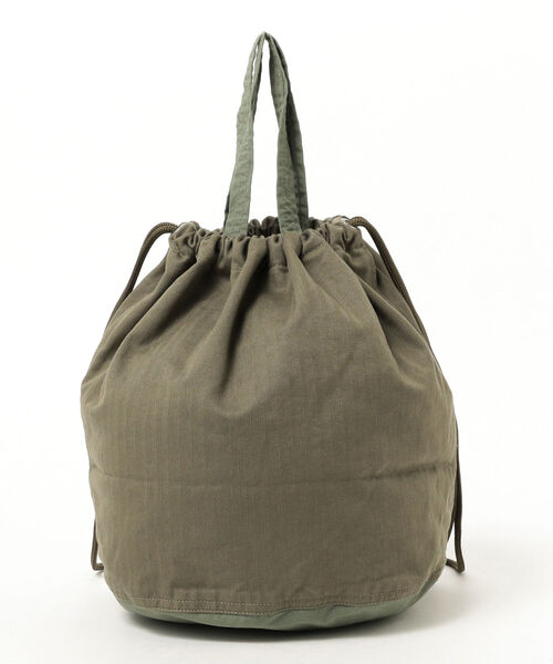 BEAMS BOY（ビームスボーイ）の「NAPRON × BEAMS BOY / 別注 ヘリンボーン ステンシル ペイシェントバッグ（トートバッグ・レディース・ナチュラル/オリーブ・ONE SIZE）」の10枚目の写真