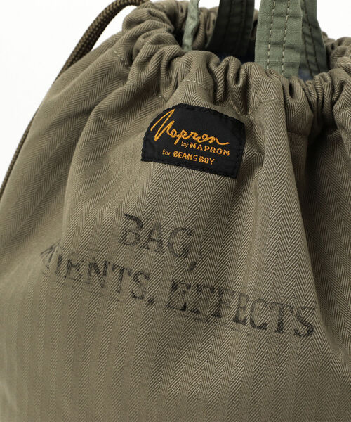 BEAMS BOY（ビームスボーイ）の「NAPRON × BEAMS BOY / 別注 ヘリンボーン ステンシル ペイシェントバッグ（トートバッグ・レディース・ナチュラル/オリーブ・ONE SIZE）」の12枚目の写真