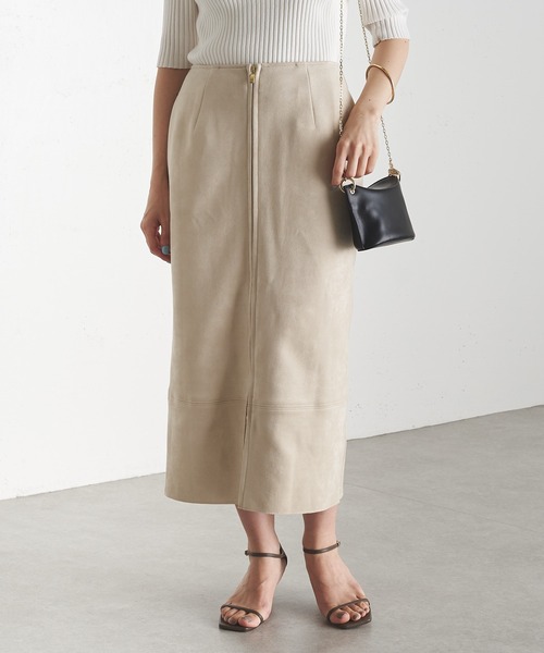 COLLAGE GALLARDAGALANTE（コラージュガリャルダガランテ）の「みょんみょん伸びる/スエードタイトスカート（スカート・レディース・アイボリー/ネイビー/ピンク・0/1）」の13枚目の写真