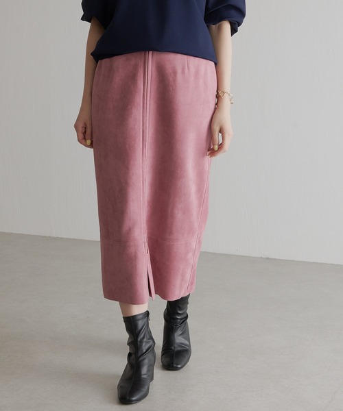 COLLAGE GALLARDAGALANTE（コラージュガリャルダガランテ）の「みょんみょん伸びる/スエードタイトスカート（スカート・レディース・アイボリー/ネイビー/ピンク・0/1）」の17枚目の写真