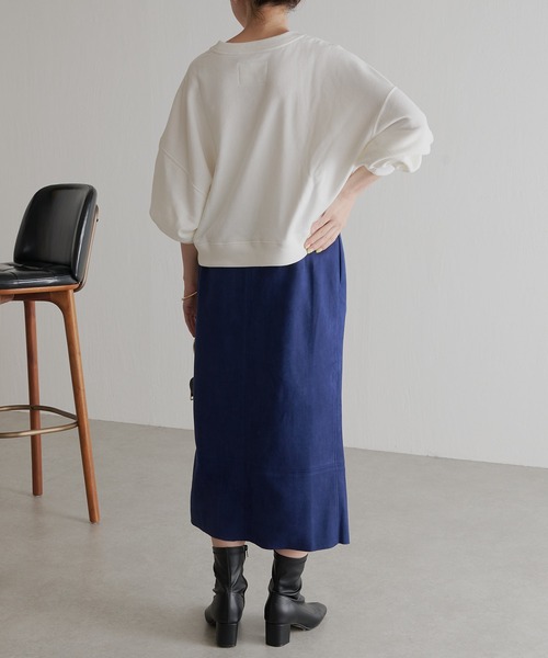 COLLAGE GALLARDAGALANTE（コラージュガリャルダガランテ）の「みょんみょん伸びる/スエードタイトスカート（スカート・レディース・アイボリー/ネイビー/ピンク・0/1）」の22枚目の写真
