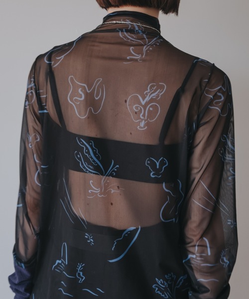 sahara(サハラ)の「ニットドッキングシアートップス/Knit Docking Sheer Top(Tシャツ/カットソー・レディース・ブラック/ベージュ/アイボリー・FREE)」の18枚目の写真