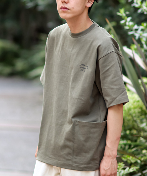 B.C STOCK(ベーセーストック)の「OLIVEDRAB CARRY PKT-Tシャツ(Tシャツ/カットソー・メンズ・ホワイト/カーキ/アイボリー/スミクロ・MEDIUM/LARGE/X-LARGE)」の4枚目の写真