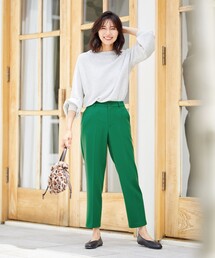 【ウエストゴム/ストレッチ/裏起毛】シークレットウォーム テーパードパンツ