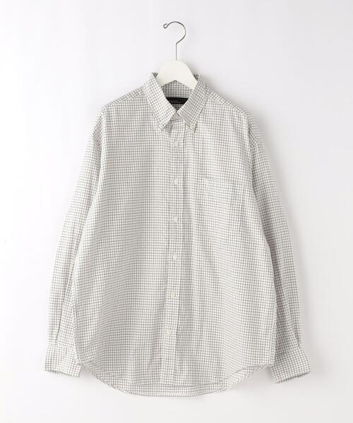 green label relaxing（グリーンレーベルリラクシング）の「FINE BASIC ピンオックス/チェック BIG ボタンダウン シャツ（シャツ/ブラウス・メンズ・ホワイト/ベージュ/ネイビー・S/M/L/XL）」の18枚目の写真