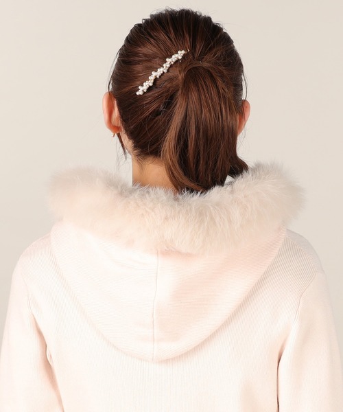 LAISSE PASSE（レッセパッセ）の「パールモチーフ&ファー付パーカ  