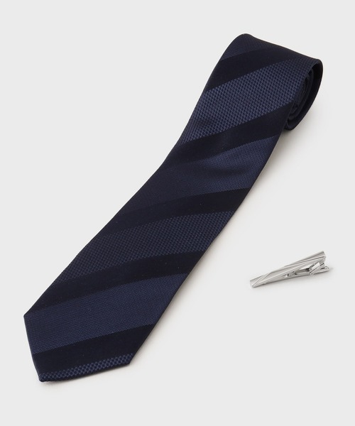 成人・入学・入社お祝い」ネクタイ&タイバー ギフトセット（ネクタイ