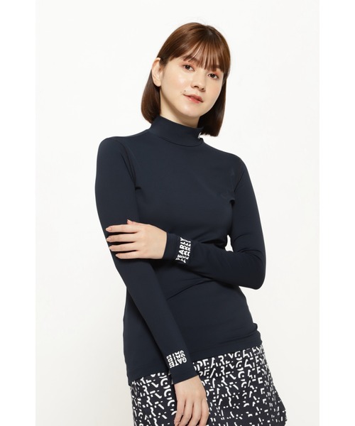 PEARLY GATES(パーリーゲイツ)の「【PEARLY GATES】BEATRIX PLUS長袖ハイネックカットソー プルオーバー<グラデーションロゴ>(Tシャツ/カットソー・レディース・ホワイト/ネイビー・SMALL/MEDIUM/LARGE/X-SMALL)」の2枚目の写真