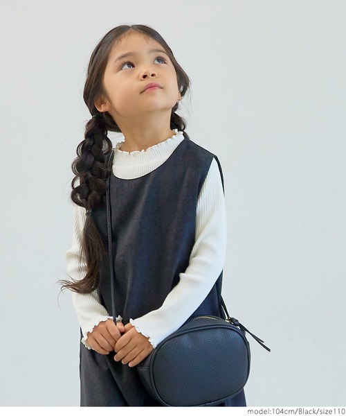 coca(coca)(コカ)の「キッズベアコール天Aラインジャンパースカート(ジャンパースカート・キッズ・ブラック/ベージュ・110/120/130/100)」の6枚目の写真