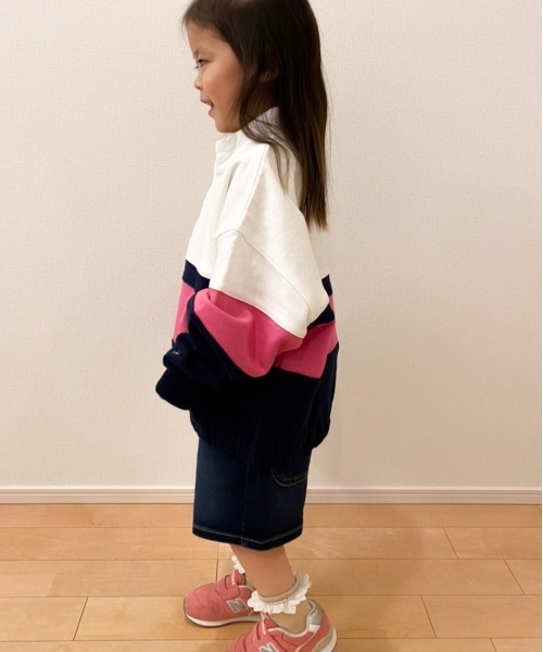 Lee(リー)の「Lee/リー キッズ 裏毛スタンドネックライン入りスウェット(スウェット・キッズ・ブルー/ピンク・150/140/130)」の7枚目の写真