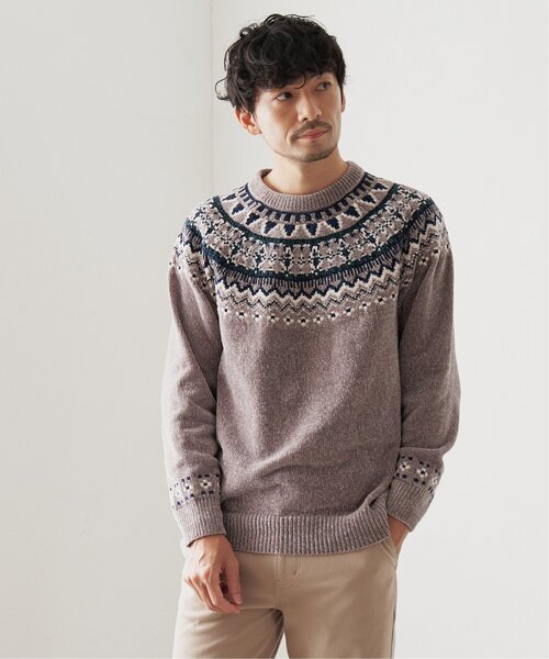 ikka（イッカ）の「球心柄モールクルーニット（ニット/セーター・メンズ・オフホワイト/グレー/ボルドー/ネイビー・S/M/L/XL）」の21枚目の写真