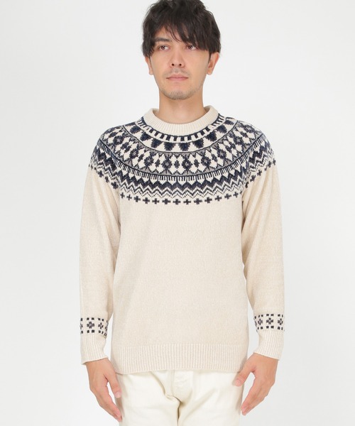 ikka（イッカ）の「球心柄モールクルーニット（ニット/セーター・メンズ・オフホワイト/グレー/ボルドー/ネイビー・S/M/L/XL）」の13枚目の写真