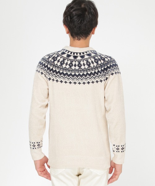 ikka（イッカ）の「球心柄モールクルーニット（ニット/セーター・メンズ・オフホワイト/グレー/ボルドー/ネイビー・S/M/L/XL）」の15枚目の写真