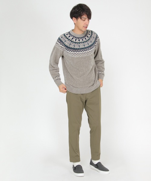 ikka（イッカ）の「球心柄モールクルーニット（ニット/セーター・メンズ・オフホワイト/グレー/ボルドー/ネイビー・S/M/L/XL）」の7枚目の写真