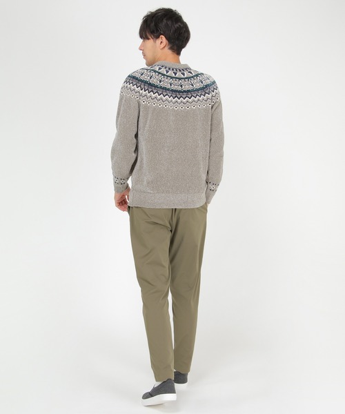 ikka（イッカ）の「球心柄モールクルーニット（ニット/セーター・メンズ・オフホワイト/グレー/ボルドー/ネイビー・S/M/L/XL）」の8枚目の写真