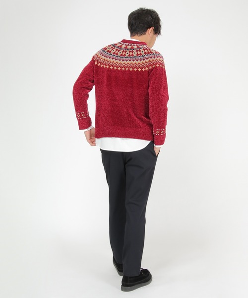 ikka（イッカ）の「球心柄モールクルーニット（ニット/セーター・メンズ・オフホワイト/グレー/ボルドー/ネイビー・S/M/L/XL）」の10枚目の写真