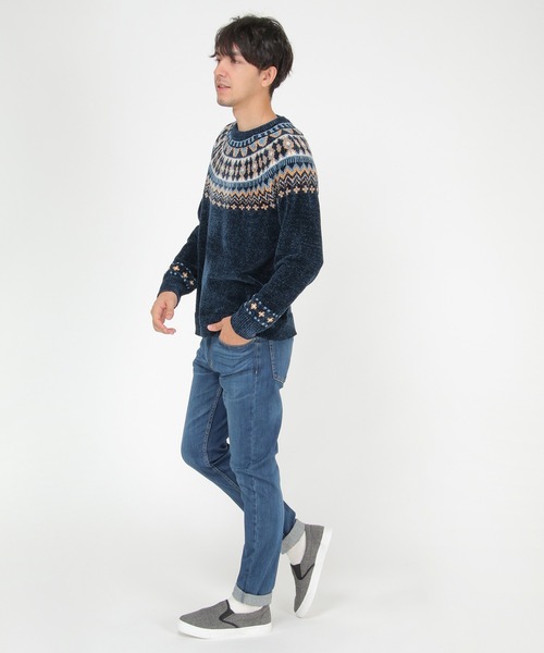 ikka（イッカ）の「球心柄モールクルーニット（ニット/セーター・メンズ・オフホワイト/グレー/ボルドー/ネイビー・S/M/L/XL）」の11枚目の写真