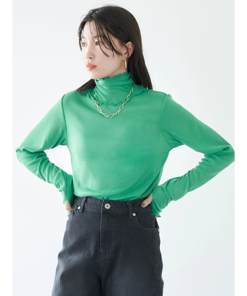 earth music&ecology（アースミュージックアンドエコロジー）の「シアータートルメロープルオーバー（Tシャツ/カットソー・レディース・ブラック/ベージュ/パープル/オフホワイト/オレンジ/グリーン・S/M）」の7枚目の写真