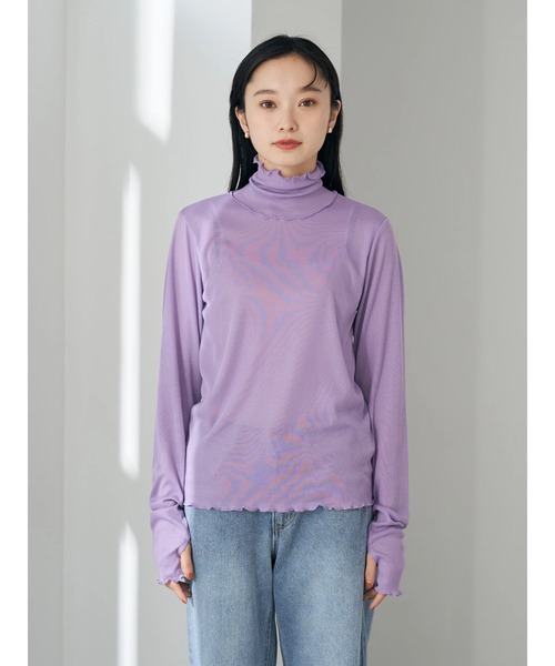 earth music&ecology（アースミュージックアンドエコロジー）の「シアータートルメロープルオーバー（Tシャツ/カットソー・レディース・ブラック/ベージュ/パープル/オフホワイト/オレンジ/グリーン・S/M）」の16枚目の写真