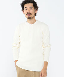 Healthknit | Healthknit / Heavy waffle Henley Neck T-shirt(ニット/セーター)