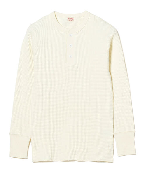 Healthknit(ヘルスニット)の「Healthknit / Heavy waffle Henley Neck T-shirt(ニット/セーター・メンズ・オフホワイト/ブラック系その他4・SMALL/MEDIUM/LARGE/X-LARGE)」の11枚目の写真
