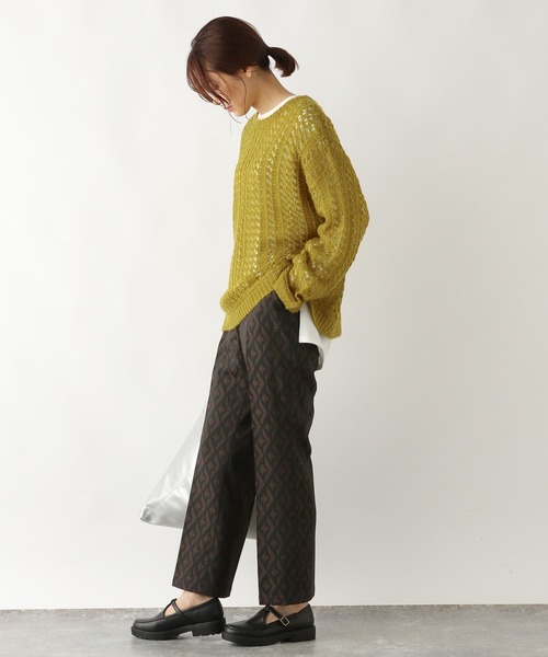 GLOBAL WORK(グローバルワーク)の「メッシュニットプルオーバー/157586(ニット/セーター・レディース・オフホワイト/マスタード/キャメル・FREE)」の13枚目の写真