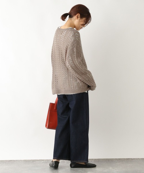 GLOBAL WORK(グローバルワーク)の「メッシュニットプルオーバー/157586(ニット/セーター・レディース・オフホワイト/マスタード/キャメル・FREE)」の19枚目の写真