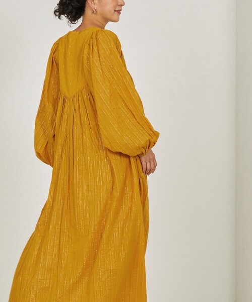 Freada(フリーダ)の「Freada/フリーダ インドオーロラストライプワンピース(ワンピース・レディース・イエロー/ネイビー・ONE SIZE)」の4枚目の写真