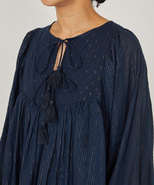 Freada(フリーダ)の「Freada/フリーダ インドオーロラストライプワンピース(ワンピース・レディース・イエロー/ネイビー・ONE SIZE)」の7枚目の写真