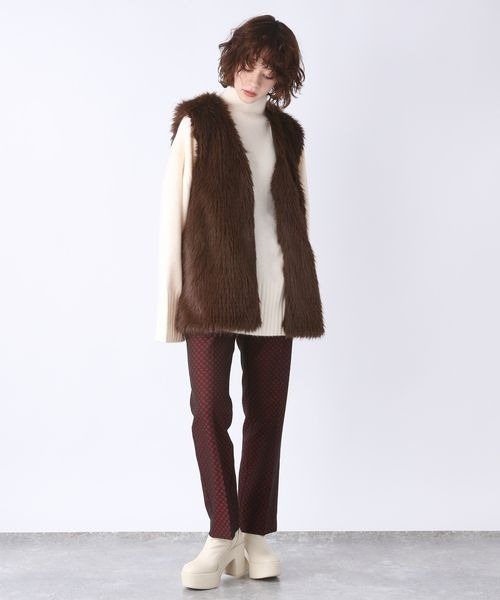 JEANASIS（ジーナシス）の「ダイヤガラジャガードストレートパンツ/167438（スラックス・レディース・ホワイト系その他/ブラウン系その他/グリーン系その他/レッド系その他・SMALL/MEDIUM）」の7枚目の写真