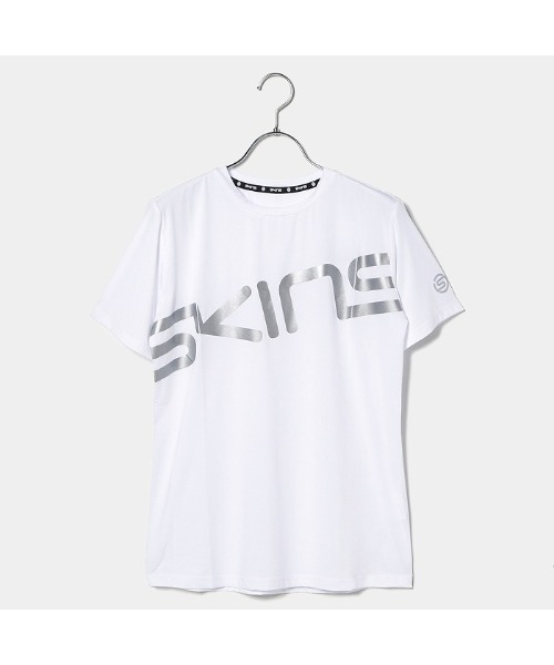 SKINS(スキンズ)の「SKINS(スキンズ)ロゴTシャツ(ポロシャツ・レディース・サックスブルー/ブラック/ホワイト・38/40/42)」の2枚目の写真