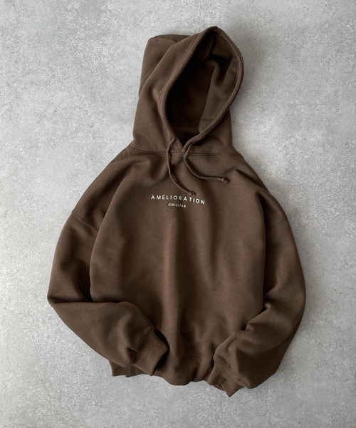 Chillfar（チルファー）の「CHILLFARロゴパーカー（パーカー・レディース・オートミール/ネイビー/杢グレー/ブラック/ダークグリーン/ブラウン/ホワイト/ブルー/ピンク・FREE）」の4枚目の写真