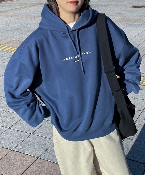 Chillfar（チルファー）の「CHILLFARロゴパーカー（パーカー・レディース・オートミール/ネイビー/杢グレー/ブラック/ダークグリーン/ブラウン/ホワイト/ブルー/ピンク・FREE）」の8枚目の写真