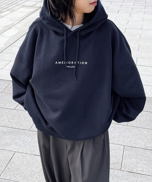 Chillfar（チルファー）の「CHILLFARロゴパーカー（パーカー・レディース・オートミール/ネイビー/杢グレー/ブラック/ダークグリーン/ブラウン/ホワイト/ブルー/ピンク・FREE）」の17枚目の写真