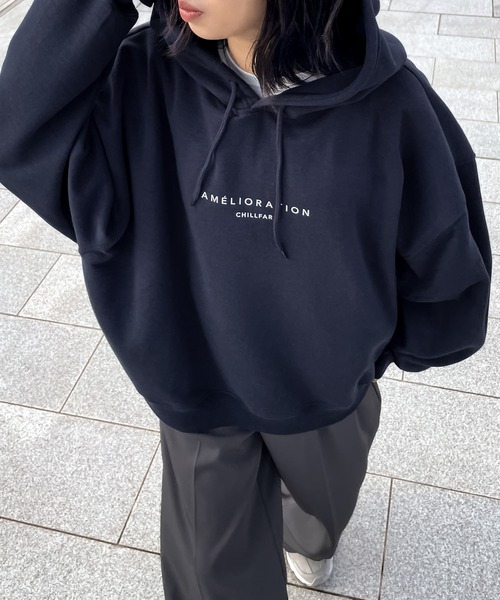 Chillfar（チルファー）の「CHILLFARロゴパーカー（パーカー・レディース・オートミール/ネイビー/杢グレー/ブラック/ダークグリーン/ブラウン/ホワイト/ブルー/ピンク・FREE）」の16枚目の写真