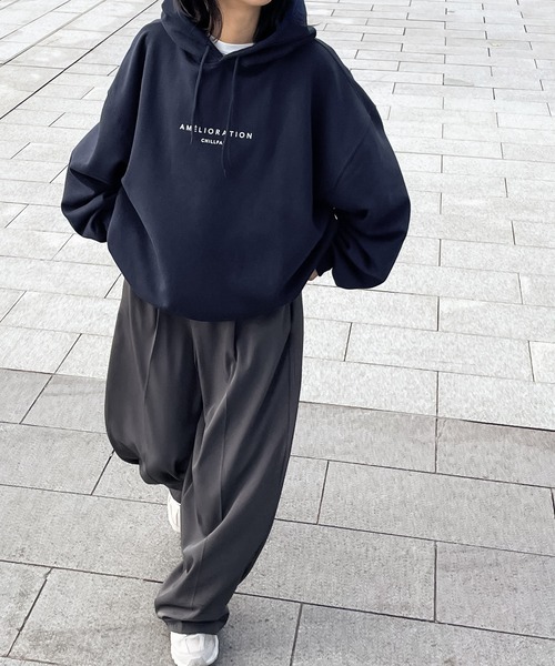 Chillfar（チルファー）の「CHILLFARロゴパーカー（パーカー・レディース・オートミール/ネイビー/杢グレー/ブラック/ダークグリーン/ブラウン/ホワイト/ブルー/ピンク・FREE）」の15枚目の写真