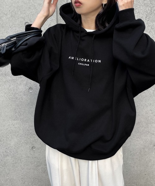 Chillfar（チルファー）の「CHILLFARロゴパーカー（パーカー・レディース・オートミール/ネイビー/杢グレー/ブラック/ダークグリーン/ブラウン/ホワイト/ブルー/ピンク・FREE）」の21枚目の写真