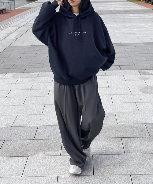 Chillfar（チルファー）の「CHILLFARロゴパーカー（パーカー・レディース・オートミール/ネイビー/杢グレー/ブラック/ダークグリーン/ブラウン/ホワイト/ブルー/ピンク・FREE）」の10枚目の写真