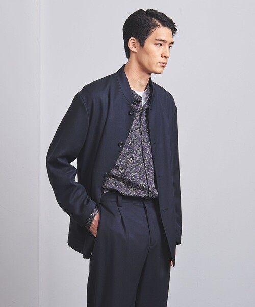 UNITED ARROWS ツイルVカラーシャツジャケット ブラック UNITED ARROWS ツイルVカラーシャツジャケット ブラック UNITED