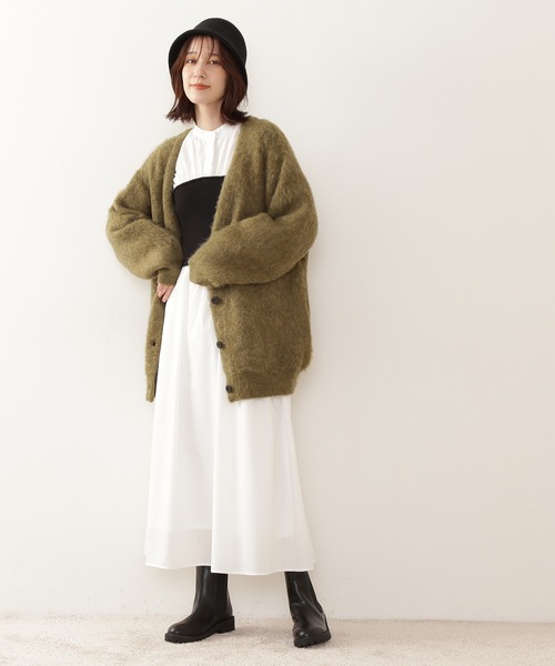 N.（N. Natural Beauty Basic）（エヌエヌナチュラルビューティーベーシック）の「◆ニットビスチェドッキングワンピース（ワンピース・レディース・オフホワイト/ブルー/レッド・MEDIUM）」の6枚目の写真