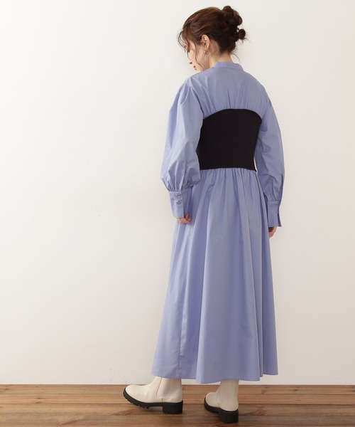 N.（N. Natural Beauty Basic）（エヌエヌナチュラルビューティーベーシック）の「◆ニットビスチェドッキングワンピース（ワンピース・レディース・オフホワイト/ブルー/レッド・MEDIUM）」の8枚目の写真