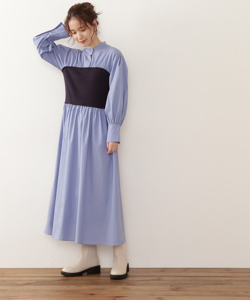 N.（N. Natural Beauty Basic）（エヌエヌナチュラルビューティーベーシック）の「◆ニットビスチェドッキングワンピース（ワンピース・レディース・オフホワイト/ブルー/レッド・MEDIUM）」の7枚目の写真