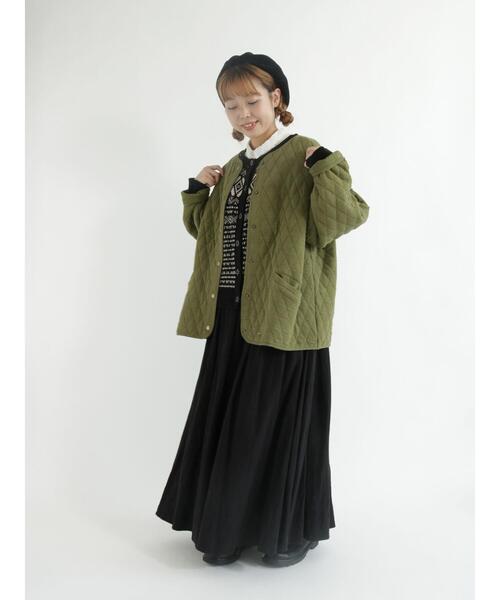 Samansa Mos2（サマンサ モスモス）の「前後着ジャカード柄カーディガン（カーディガン/ボレロ・レディース・グレー/ブラック/ベージュ・ﾌﾘ-）」の11枚目の写真