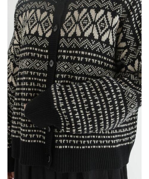 Samansa Mos2（サマンサ モスモス）の「前後着ジャカード柄カーディガン（カーディガン/ボレロ・レディース・グレー/ブラック/ベージュ・ﾌﾘ-）」の20枚目の写真
