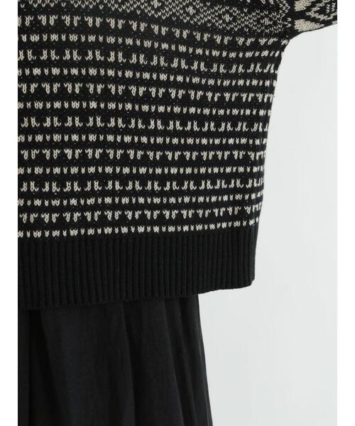 Samansa Mos2（サマンサ モスモス）の「前後着ジャカード柄カーディガン（カーディガン/ボレロ・レディース・グレー/ブラック/ベージュ・ﾌﾘ-）」の21枚目の写真