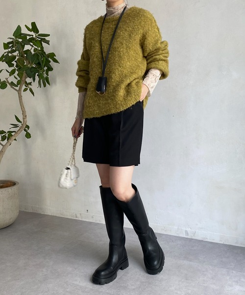 DouDou(ドゥドゥ)の「【WEB限定】クルーネックシャギープルオーバー(ニット/セーター・レディース・イエロー/パープル/ベージュ・FREE)」の18枚目の写真
