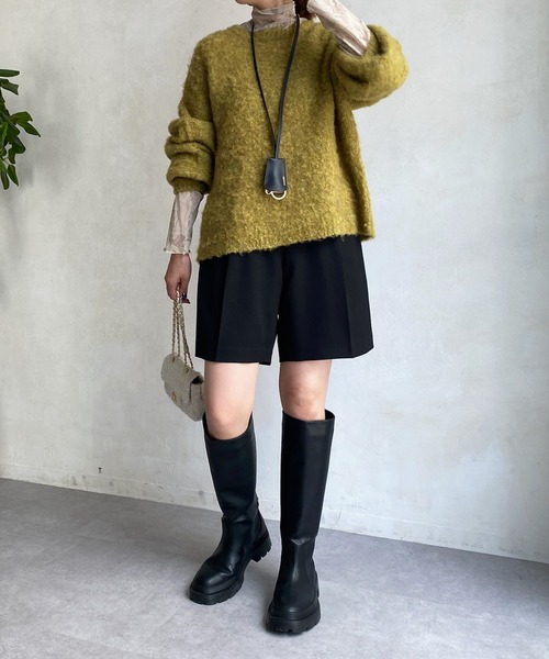 DouDou(ドゥドゥ)の「【WEB限定】クルーネックシャギープルオーバー(ニット/セーター・レディース・イエロー/パープル/ベージュ・FREE)」の16枚目の写真