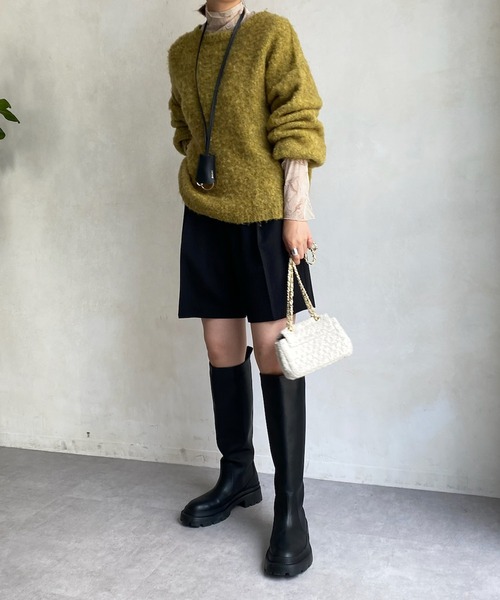 DouDou(ドゥドゥ)の「【WEB限定】クルーネックシャギープルオーバー(ニット/セーター・レディース・イエロー/パープル/ベージュ・FREE)」の15枚目の写真