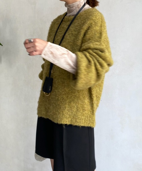 DouDou(ドゥドゥ)の「【WEB限定】クルーネックシャギープルオーバー(ニット/セーター・レディース・イエロー/パープル/ベージュ・FREE)」の13枚目の写真